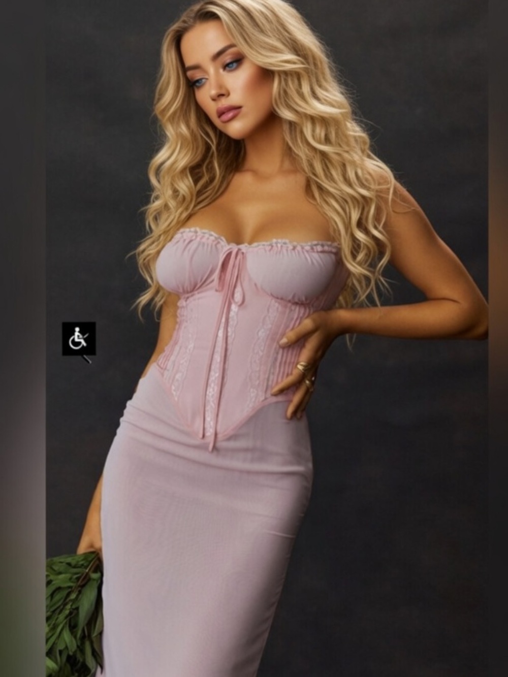 HOUSE OF CB 'Syrah' Soft Peach Lace Back Midi Dress/Size XS(Plus)-US 2-4 $255